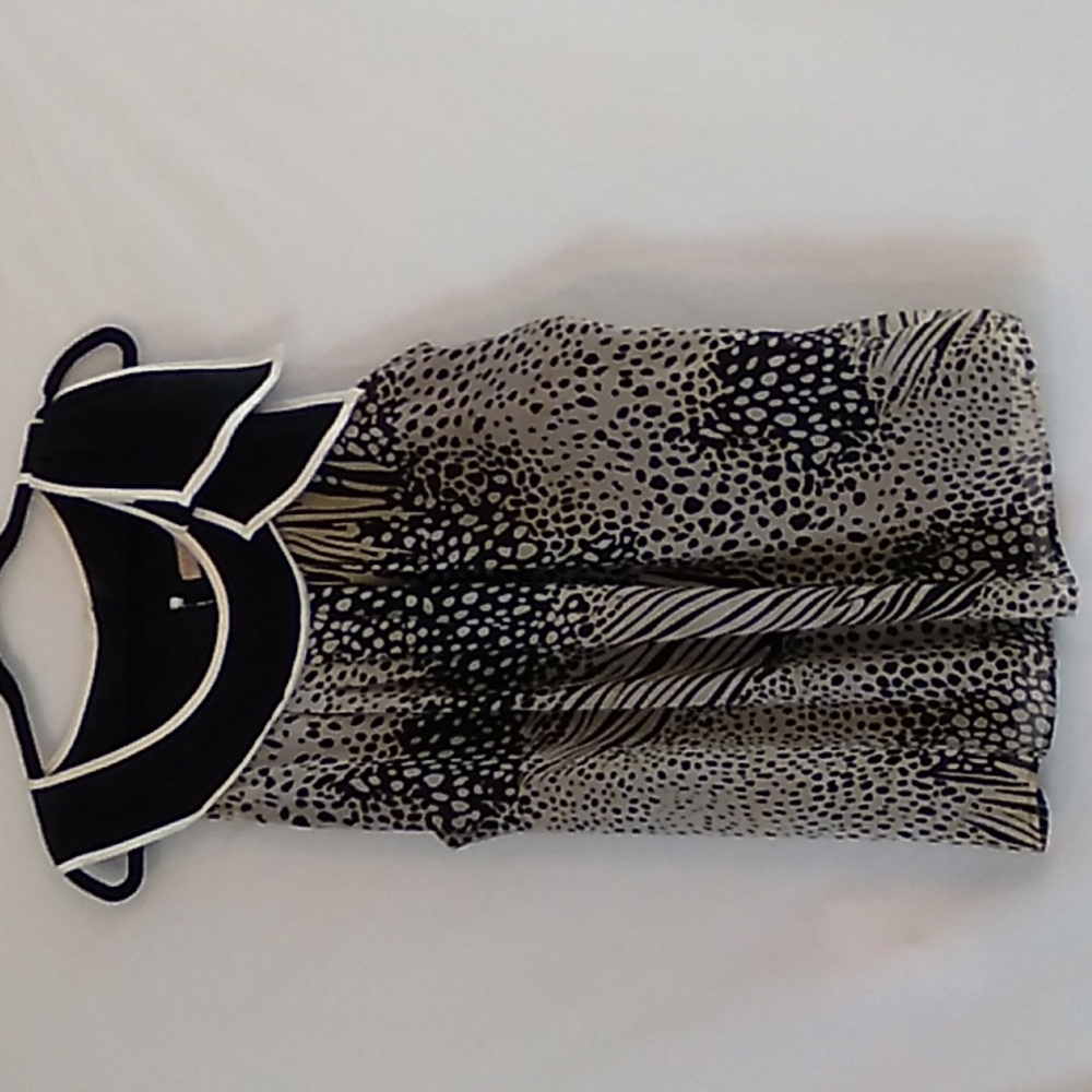 Women's 2X Misty & My Woman dressy top in black/gray with cream trim
